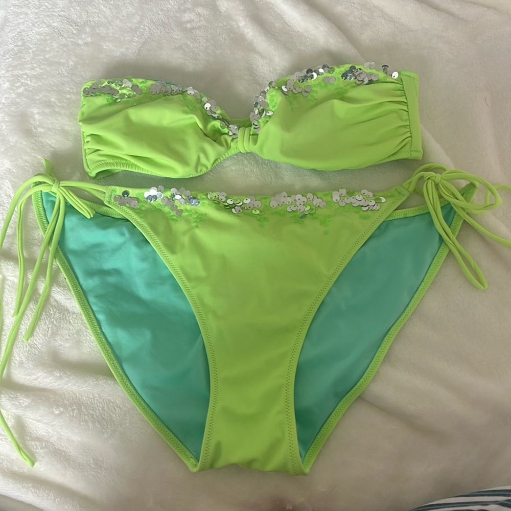green swimsuit
